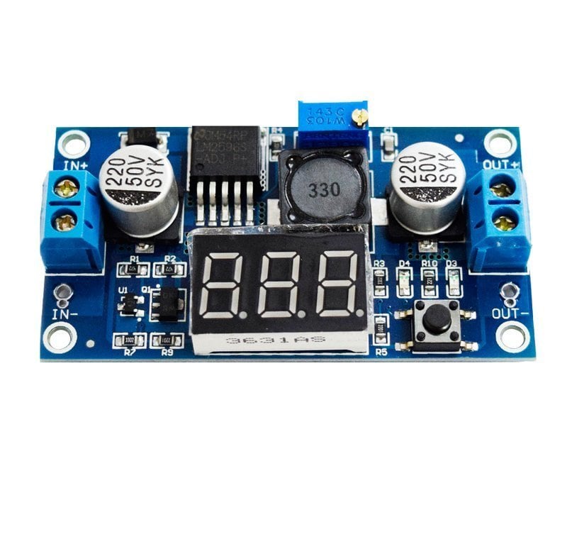 7 Segmentli Tənzimlənəbilən3A Gərginlik Requlyator Kartı - LM2596-ADJ