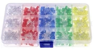 3mm və 5mm LED Dəsti - 500 Ədəd 10 Çeşid