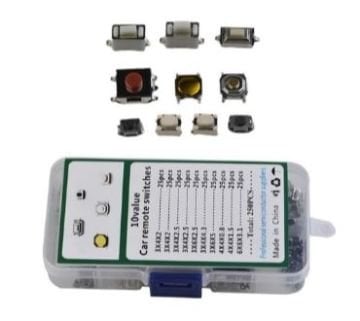 SMD Tact Switch Dəsti - 250 Ədəd 10 Çeşid