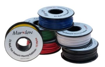 Montaj Kabeli Rulonu - 22AWG 15 metr Tək Damar Yaşıl