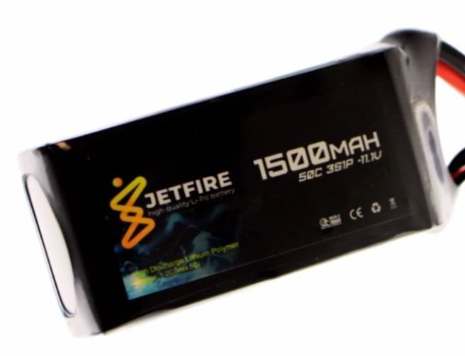11.1V 1500mAh 50C Li-Po Batareya 3S JetFire Batareya