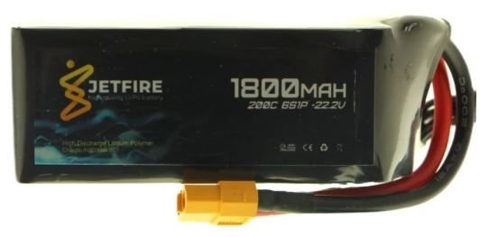 22.2V 1800mAh 200C Li-Po Batareya 6S JetFire Batareya