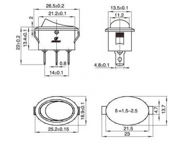 25mm İşıqlı Oval ON-OFF Açar Switch