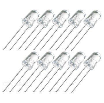5mm Ağ LED Paketi - 10 Ədəd