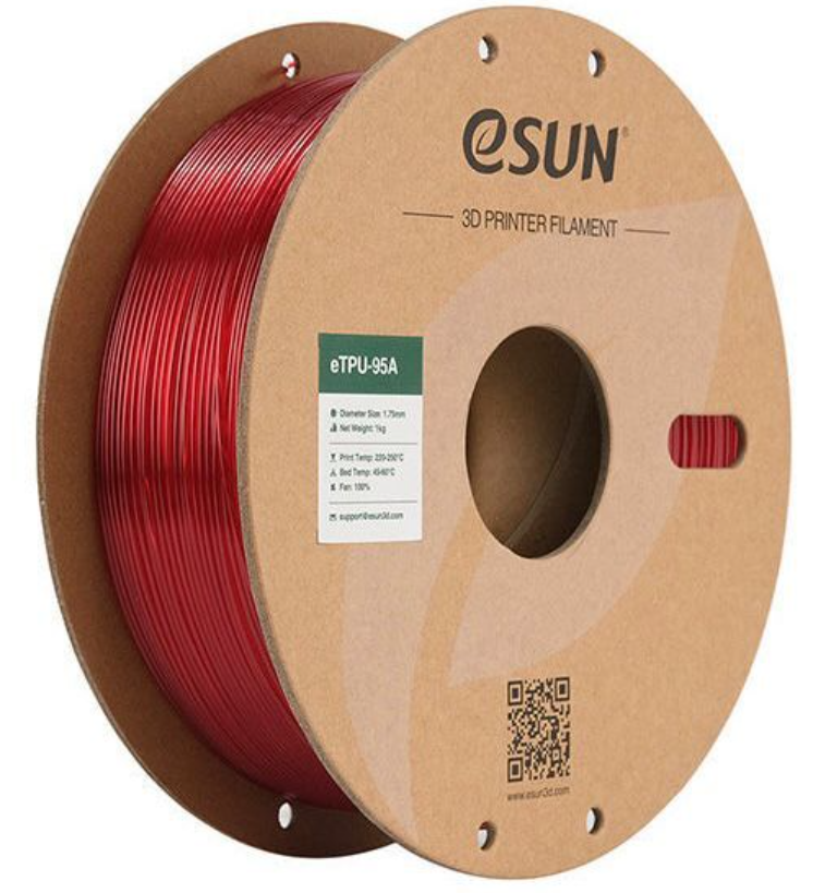 eSUN eTPU-95A 1.75mm Filament Yarımşəffaf Qırmızı - 1 kq
