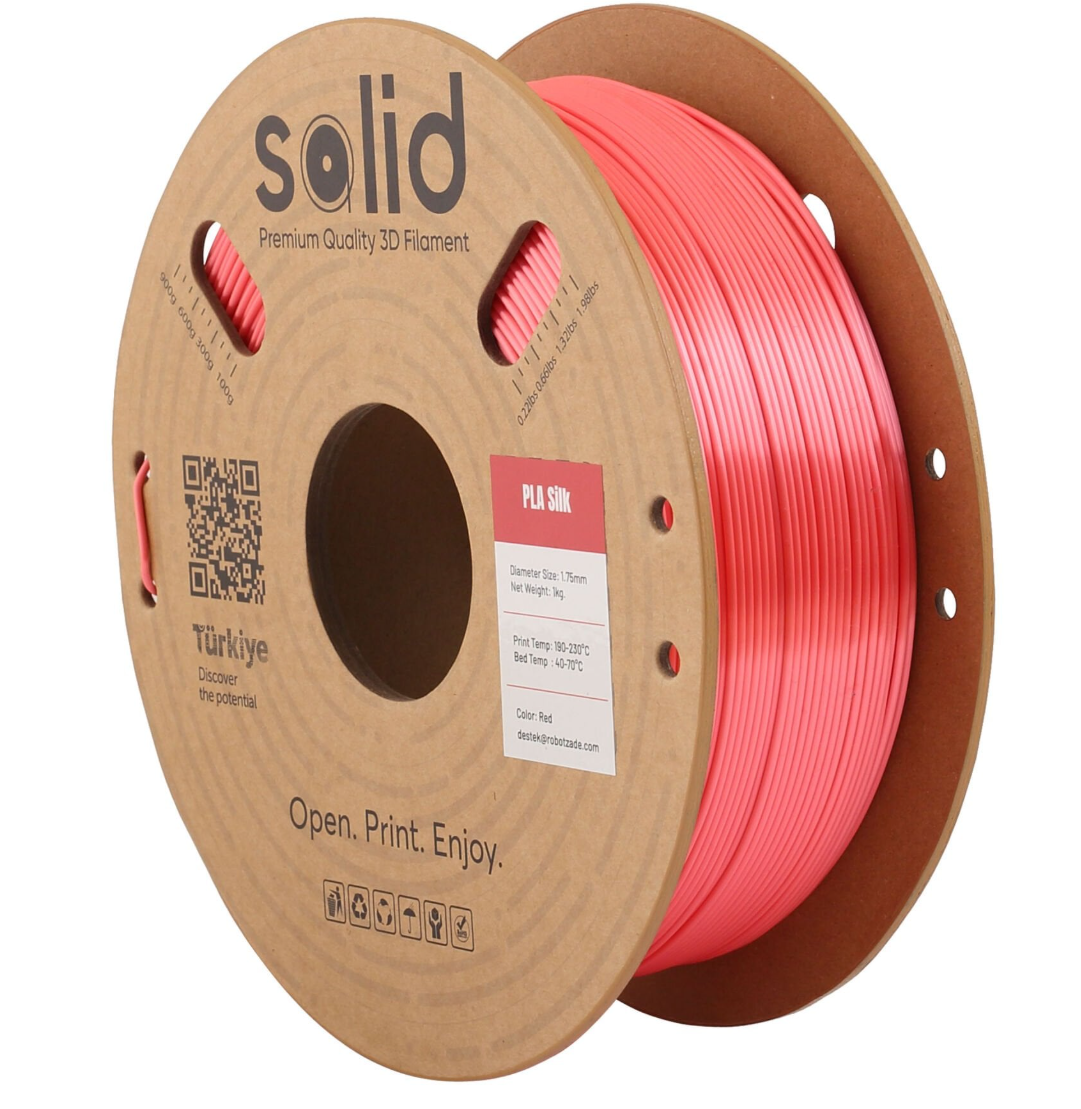 Solid Filament Silk PLA Qırmızı - 1 kq