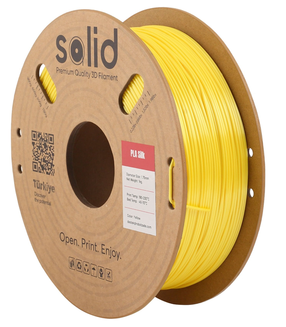 Solid Filament Silk PLA Sarı - 1 kq
