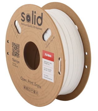 Solid PLA Matte Filament Ağ - 1 kq