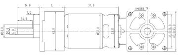 24V 120 RPM 42mm Reduktorlu Kvadrat Flanşlı Uzun DC Motor