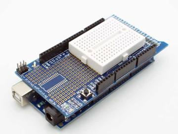 Arduino Mega 2560 R3 Proto Shield + Mini Breadboard