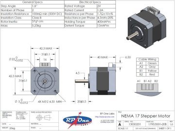 3D Printer Step Motor - Nema 17 1.8 Dərəcə 1.5 A
